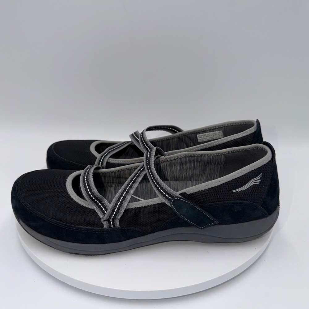 Dansko Womens Hazel Black Suede Mesh Mary Jane Flats Sneakers Size 42 11.5-12
